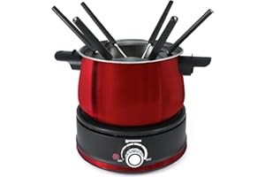Swissmar 10 Piece Electric Fondue Set (Red)