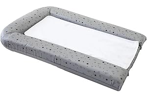 DOMIVA Materassino fasciatoio in PVC con 2 spugne rimovibili, grigio Impr Stelle