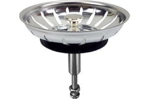 PLUMBING4HOME Kitchen Basin Drain Sink Waste Strainer Plug Steel with Adjustable Height