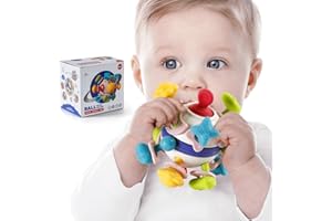 Narrio Baby Sensory Teething Rattle Toys: Baby Teether Toys 0-6-12 Months Montessori Sensory Rattle Toys Baby Einstein Toys Gifts Infant Newborn Boys Girls 0 3 6 12 Months Birthay Present