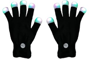 XISFORX 7 colors light show LED Gloves Rave Light Finger Lighting Flashing Glow Mittens