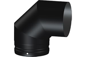 5" inch 90 Degree Elbow x 125mm Diameter StoveMaestro Black Stove Flue Pipe for Wood Log Burning stoves (90 deg Elbow)