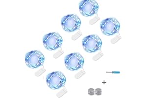 NEXVIN LED Lichterkette mit Batterie, 8er Stück Kupferdraht Lichterkette Blau 3 Meter 30 LED, Micro LED Lichterkette für Hochzeit, Party Deko (Kommen mit 6 Ersatzbatterien)