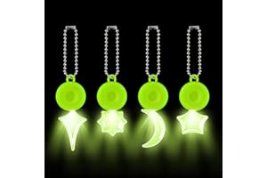 ‎ZLCBBD ZLCBBD LED Blinklicht Schulranzen - 4 Stück Reflektoren Kinder Anhänger mit Schlüsselanhänger, wasserdichte Sicherheitslicht für Radfahren Gehen Laufen