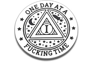 XPENMULBOJA Get Well Soon Stocking Stuffers Gifts for Men Recovery Coins for 1 Year Sober Coin Gift Women Men AA Tokens One Day at a Fucking Time Coin Addiction Alcoholics Chemo Gifts Affirmation Gifts