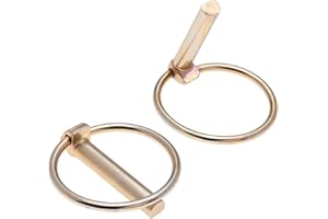 KEPLE 4.5x41mm Goupille d'arrêt (lot de 2), goupille de retenue, goupille de sécurité de type O, goupille à clip avec anneau, goupille d'essieu DIN11023 pour tracteur, remorque, camion, tondeuse, pelle