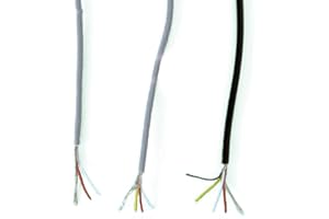 Geeyu ZHaonan-Filo di Rame 2 3 4 Way Schermed Wire UL 2547 28AWG 5Meter, 16.4 FT 2.1, Cavo di Scudo del Cavo del Segnale della Linea Audio del Canale, per Amplificatore, Grigio Nero Parti di Ricambio