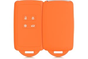 kwmobile Custodia Compatibile con Renault con 4 tasti Smart Key (solo Keyless Go) - Cover Chiavi Auto Protezione Copri Telecomando - Copri Chiave Copertura arancia fruttata