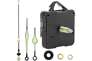 SWIFTCTRL Movimento Silenzioso de Orologio al Quarzo, Meccanismo Orologio da Parete Leggero e Resistente, Sostituzione de Movimento Orologio da Parete di Decorazioni per Casa/Hotel/Ristorante (Fluorescente1)