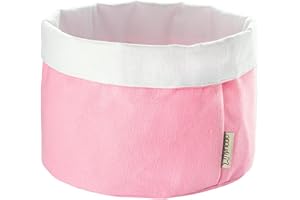 myHodo Aufbewahrungskorb Rosa (20cm), 100% Baumwolle, Mädchen Kinderzimmer Körbchen, Spielzeug Aufbewahrung von Windeln am Wickeltisch, Wickelkommode Organizer, Präsentkorb leer, Baby Korb klein