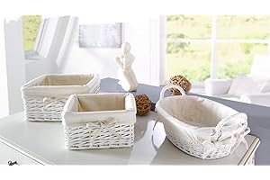 Frank Flechtwaren - Cestino ovale per pane, colore bianco