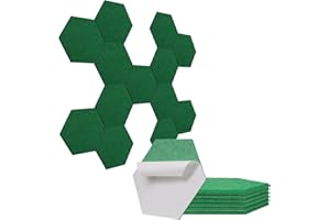 SUZAO Hexagon Akustikpaneele Selbstklebend 12 Stück, 230 kg/m³ Hohe Dichte Schallabsorber 30*26*1cm Akustikplatten, Schallschutz Wand für Aufnahmestudios, Musikstudios, Büros, Konferenzräume,Heimkinos