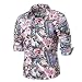 Produktbild Hemd Sannysis Herren Slim Fit Bedrucktes Hemden Freizeit Businesshemd Persönlichkeit Lässige Print Langarm Shirt Anzug Top