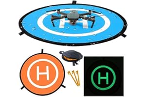 Drone Landing Pad, ApexOne 55cm/21.65in Universal Portable Luminous Waterproof Foldable Helipad for RC Drones Helicopter, DJI