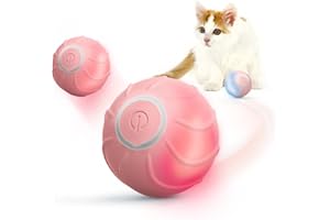Baytion® Giochi per Gatti, Gioco Interattivo Gatto Rimbalzante Interattiva, Gioco Palla Ideale per Gatti per il Givertimento e la Stimolazione del Movimento, 2 Modalità, Ricaricabile Tipo-C，Rosa