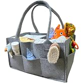 BEYLİNİ Bebek Bakım Organizer &Ccedil;antası Taşınabilir Saplı 3 İ&ccedil; B&ouml;lme 2 Yan Cepli Bebek Bezi D&uuml;zenleyici Ke&ccedil;e Saklama GRİ