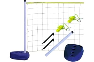 Park & Sun Sports Portable Indoor/Outdoor Swimming Pool Volleyball Net System, Blue, 24' W x 3' H