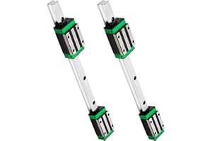 iMetrx HGR20 Linear Guide Rail Kit - 2 Pcs 400mm Rails + 4 Pcs HGH20CA Bearing Blocks High Precision, Anti-Rust for 3D Printers, CNC Routers, Lathes & DIY Automated Machines