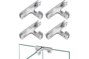 Lyeteung 4 Sztuk 8mm Zacisku do Szkła, Uchwyt do Szkła ze Stopu Aluminium, Regulowany Zacisk do Szkła, Zacisk do Mocowania Szkła, do Szkła o Grubości 3-7 mm, Kształcie T