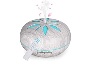 Diffusore di Oli Essenziali 550 ML, GeeRic Ultrasuoni Umidificatore Diffusore di Aroma Diffusori Oli Profumati Nebulizzator per Oli Essenziali Silenzioso 7 Colori LED per Yoga Regalo Grigio