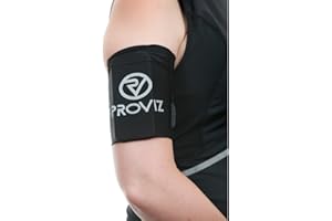 Proviz Y-Fumble Reflective Unisex Phone Arm Pocket Hi Visibility Armband for Sports Running Cycling Gym Exercise, Black, L