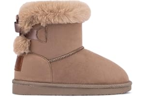 CONGUITOS B&W Break&Walk Botas Australianas Lazo Pelo Water Repellent Taupe B&W - Botas Australianas mujer y niña con forro polar (Taupe/Talla 32)