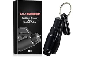 Allony Taglia Cinture di Sicurezza e Rompivetro, Rompivetro Auto e Taglia Cintura, Rompi Vetro Auto Emergenza, Rompivetro, Adatto per Rompere Vetri in Caso di Emergenza, Nero