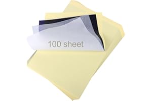 TOSAVGA 100 Hojas Papel Transfer Tattoo, A4 Papel Calco Tatuaje, Papel Hectografico Tattoo, Papel de Transferencia Térmica Tatuaje para termocopiadora/impresora tattoo, para Decoración de Tatuajes
