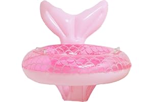 YAAVAAW Aufblasbarer Baby-Schwimmer, Schwimmreifen Schwimmhilfe, Baby Pool Float für 6-36 Monate Baby Mädchen mit Sitz, Aufblasbarer Baby Float für Säugling Kleinkind Kinder 1-3 Jahre (Rosa Meerjungfrau)
