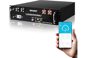 MFUZOP 48V 100Ah LiFePO4 Lithium Batterie, 5,12KWh 3U Server Rack Akku, RS485/CAN, mit 100A Smart BMS, Bluetooth & Mobile APP, 15,000+ Zyklen, für Solar, Off-Grid, Haushalt, Energiespeicher