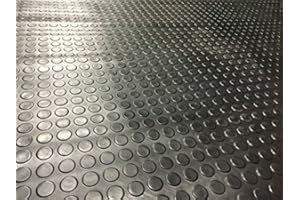 T & A UPHOLSTERY SUPPLIES LTD 2m x 1.5m | Coin Rubber Garage Flooring Matting | 16 Sizes to Choose from on This Listing | 3mm Thick Floor Mat | A Grade | 6ft 6" x 4ft 9" | 72" x 57 Inches | 200 x 150cm