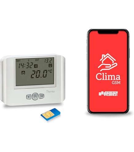 VEMER VE795900 TUO 4G - thermostat 4G-LTE with data SIM included, smart chrono thermostat with app, fast configuration with Bluetooth, weekly programming for water heater, power supply 230