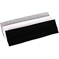 MapofBeauty 3 Pack Yoga Headbands Stretchy Cotton Head Band Hairwarp Sports Running Exercise Gym (Solid Color)