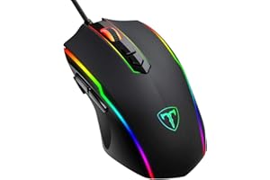 FOOTREAL RGB Gaming Maus,Vollion Gamer Maus mit 8 Programmierbare Tasten 7200DPI/RGB-Beleuchtung/Anpassbare Spielprofile,USB-Wired mit ergonomisches Design für MMO, MOBA oder FPS Games für PC/Mac