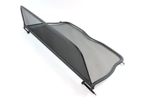 TiefTech Deflector de Viento para BMW E30 Descapotable (1988-1993) - Plegable - con Cierre Rápido - Negro | Deflector de Viento | Deflector de Aire | Parabrisas para descapotable