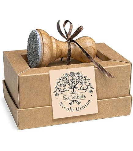 Timbro Ex Libris Personalizzato - In Legno Con Disegno Gatto, Per Libri - Foto 3