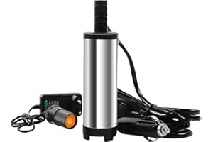 MaxAwe Tauchpumpe DC 12V 38mm, Ölpumpe Dieselpumpe bei 8500 Upm, Mini Pumpe Wasser Pumpe mit Filter Mesh für KFZ, Auto, Caravan, Marine Boot