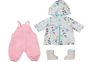 Baby Annabell 706718 Deluxe Rain Set-To Fit 43cm Dolls-Outfit Rainy Days, Includes Raincoat, Trousers and Pair of Wellingtons-Suitable for Children Aged 3+ years-706718