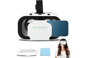 KISBEIBI VR Headset with Remote Controller, 3D VR Glasses Virtual Reality Headset for iPhone & Android Support 4.7-6.0 inch, Anti-Blue Light Virtual Reality Goggles for Kids & Adults