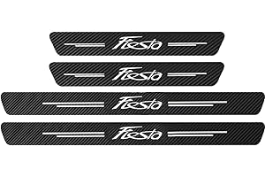 EAGLEG 4 Piezas Pegatina para Umbral de Coche para Fo-rd Fiesta Focus KUGA Edge C-MAX ST-Line, Fibra Carbono, Antidesgaste, Antiarañazos - Fuerte Capacidad Adhesiva,Fiesta