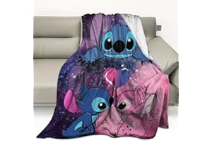 KSOPSDEY S-titch Coperta S-titch Coperte da Letto Anime Coperte Cartoni Animati Stampa Morbida Coperte Comfort Calda Microfibra per Tutte le stagioni, Decorazione Perfetta per la Casa e Regalo 100x150cm D