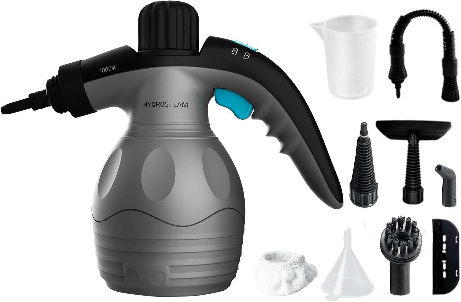 Cecotec Limpiador de Vapor con Cable - Vaporeta HydroSteam 1030 X-Treme. 1000W, 3 Bares de Presión, Caudal de Vapor 30g/min, Limpia y Desinfecta, Acabados Perfectos, Depósito 350ml, 9 Accesorios