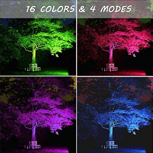 Ustellar 2er RGB 15W LED Fluter Mit Fernbedienung Stecker 16 Farben und 4 Modi, IP66 Wasserdicht LED Flutlicht, Garten Stimmungslichter - 6