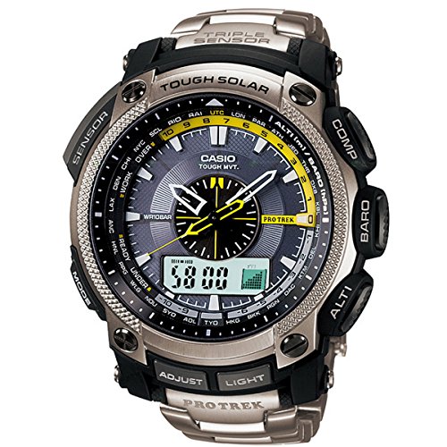 Casio Sport Unisex-Armbanduhr Pro-Trek-Funk-Solar-Kollektion Analog - Digital Quarz PRW-5000T-7ER Casio Sport Unisex-Armbanduhr Pro-Trek-Funk-Solar-Kollektion Analog - Digital Quarz PRW-5000T-7ER
