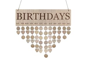 TOPINCN Calendario de Madera, Tablero para Colgar en la Pared de Bricolaje, Calendario de Recordatorio de Cumpleaños, Adorno de Calendario, Calendario de Oficina, Calendario de Madera (JM01066)