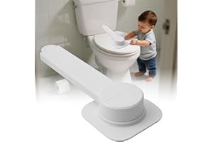 TIMES MARK 1 Pack Child Proof Toilet Seat Lock, Baby Safety Toilet Lock, Bathroom Swing Shut Toilets Lid Locks for Baby Proof for Toddlers and Kid, Quick Installation No Tools Need Fit for Most Toilets (White)