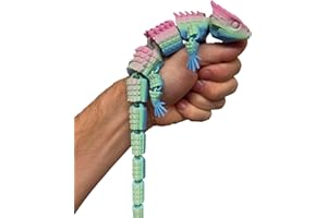 RJW Design Store – Large Reptile Colour Changing Fidget Toys, Bearded Dragon Fidget Pet – Colour-Changing Fidget Toy Set Stress Relief Lizard – Calming Gift Idea for Imagination (Pastel Rainbow)