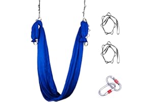 Gaorui Hamaca de yoga aérea de seda, inversiones de yoga mejoradas, ultra fuerte, antigravedad, juego de columpios para equilibrio y flexibilidad, ejercicios de inversión