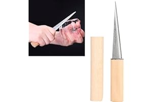 FOURNYAA Eismesser, Holzgriff Eisschnitzmesser Küche Japanischer Stil Manueller Barkeeper Kohlenstoffstahl mit Schutzhülle für Bars