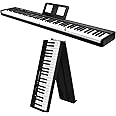 mione Portable Foldable 88-Key Semi-Weighted Touch-Sensitive Digital Piano with Bluetooth, Dual Stereo Speakers, Split Function